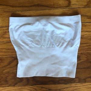 Bebe White Tube Top Crop Top - size s